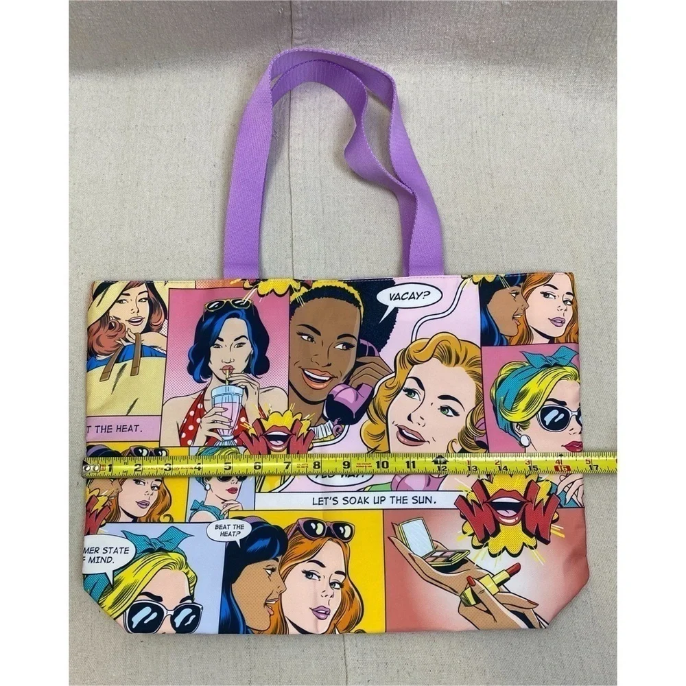 Estee Lauder comic strip beach tote